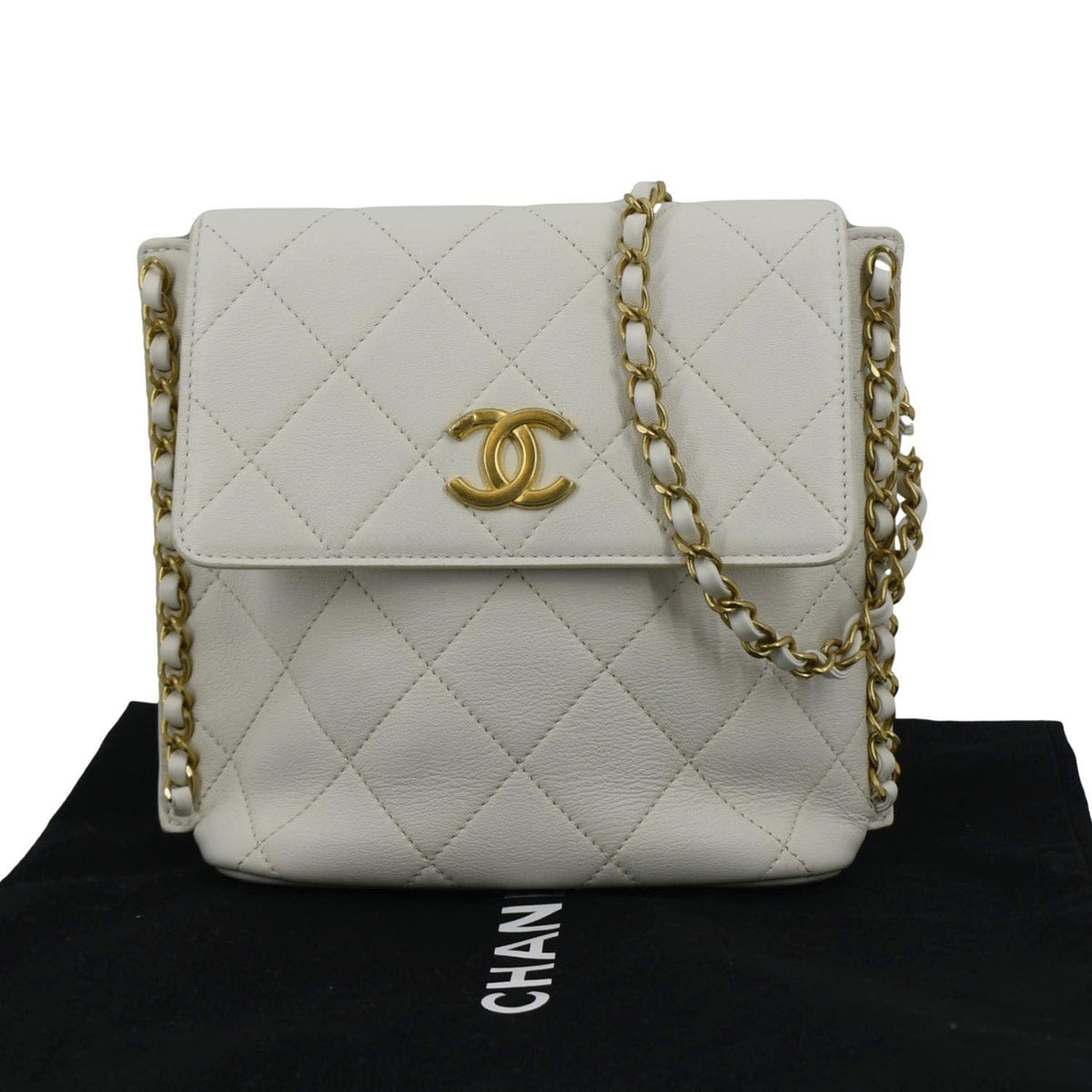 Chanel Bags Chanel Chain Flap Quilted Leather Hobo Shoulder Bag Ivory Premium Designer Shoulder Bag
