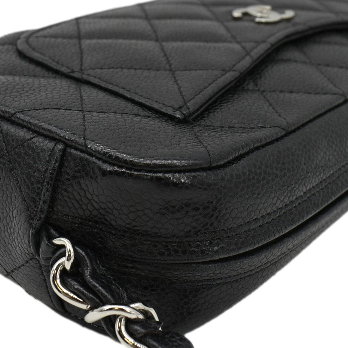 Chanel Bags Chanel Front Pocket Quilted Caviar Leather Chain Shoulder Bag Black Luxury Designer Leather Handbag