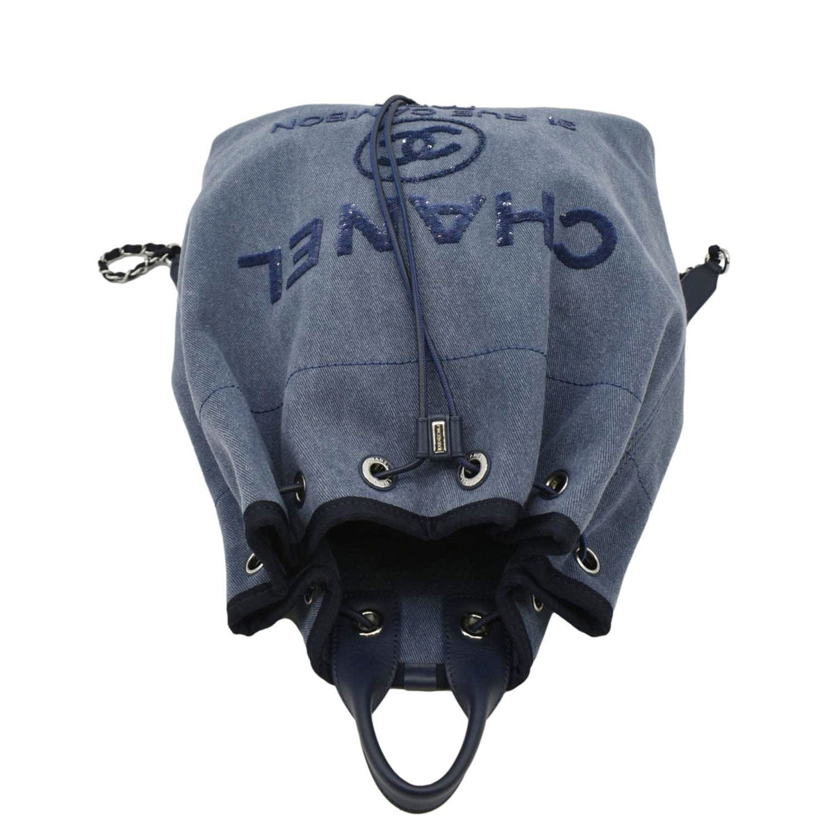 Chanel Bags Chanel Deauville Large Denim Backpack Blue Premium Designer Shoulder Bag