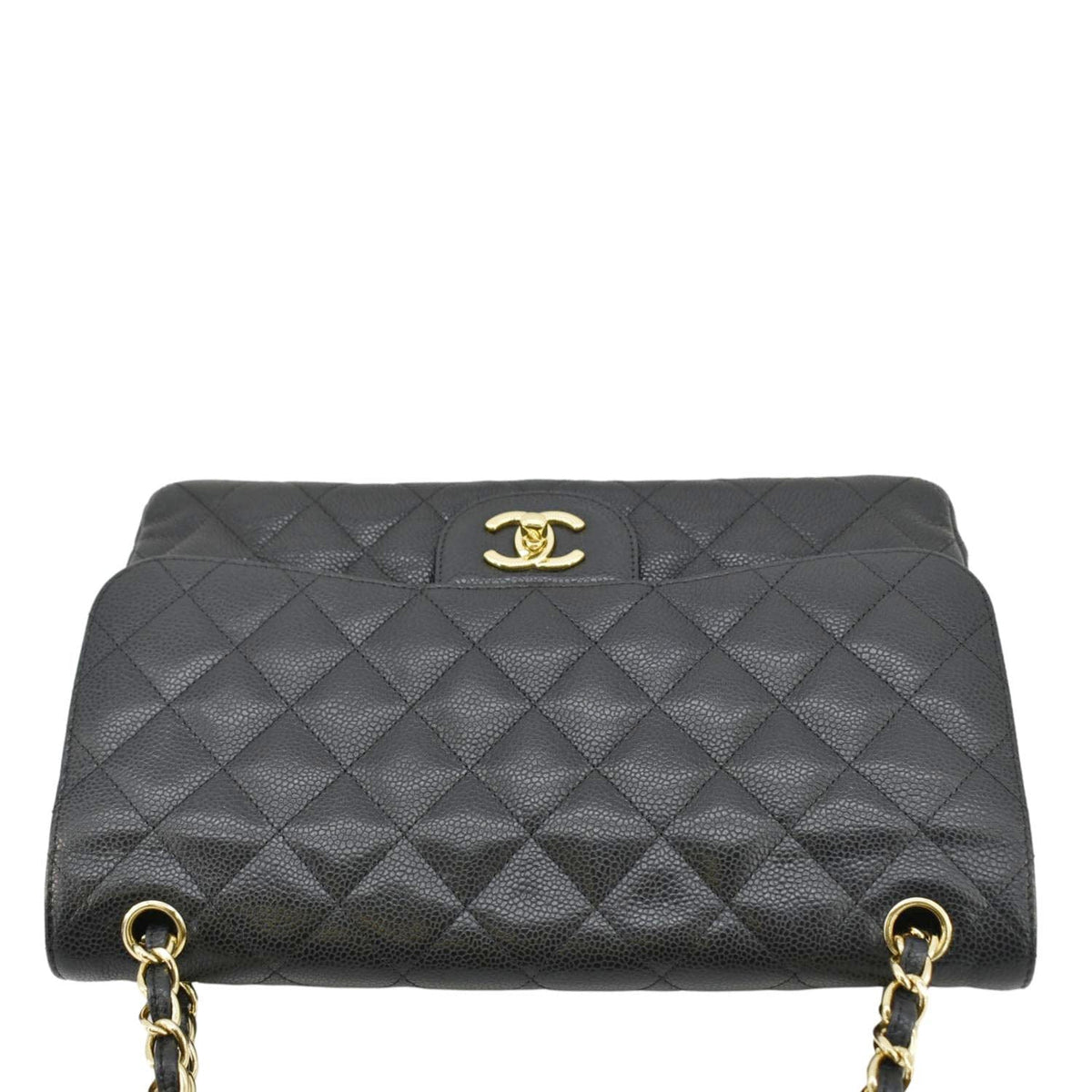 Chanel Bags Chanel Classic Jumbo Double Flap Quilted Caviar Leather Shoulder Bag Black Luxury Designer Leather Handbag
