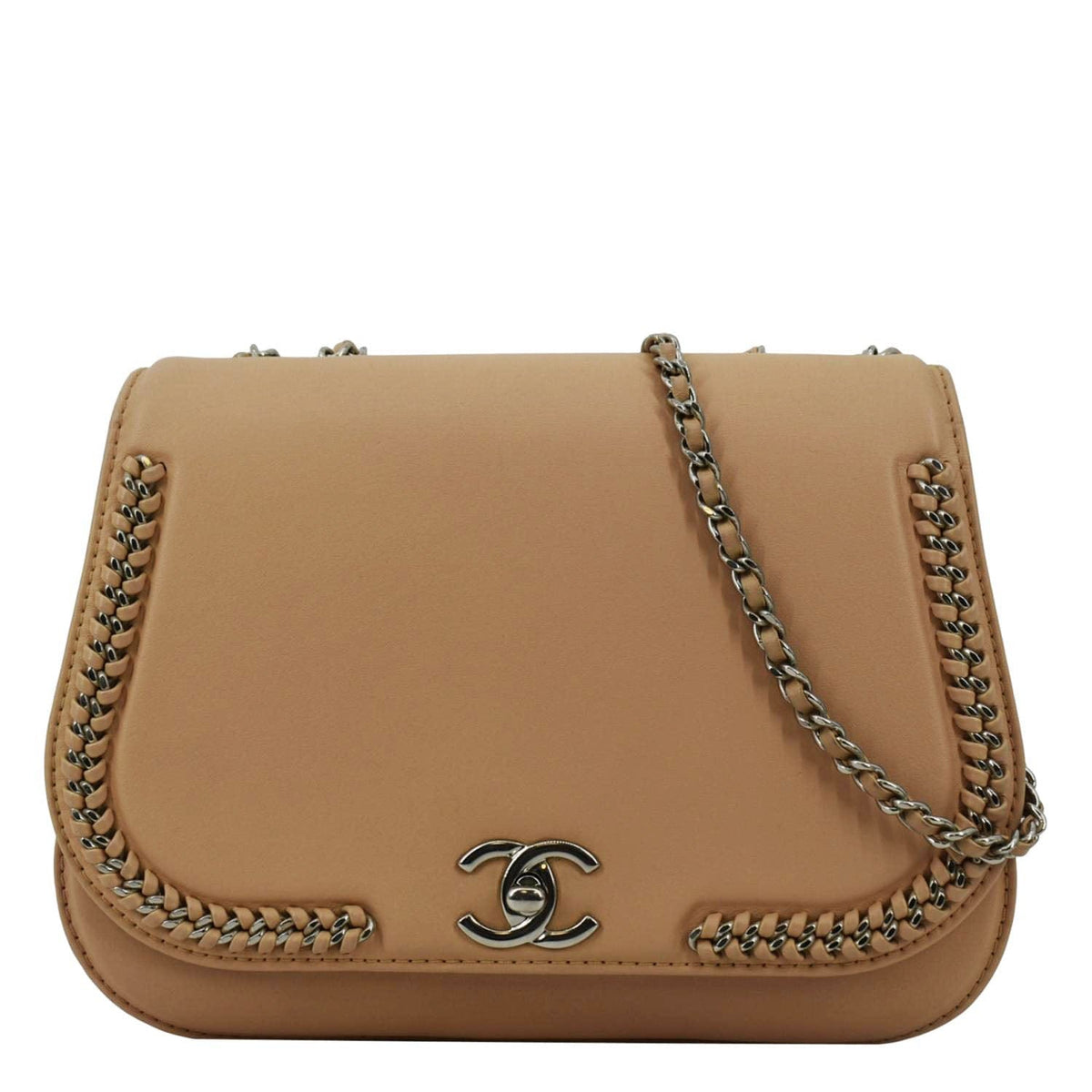 Chanel Bags Chanel Braided Chic Flap Small Leather Shoulder Bag Light Beige Premium Designer Shoulder Bag