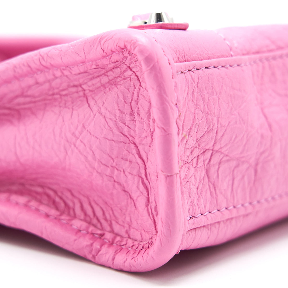 Balenciaga authentic luxury handbag Pink leather craftsmanship