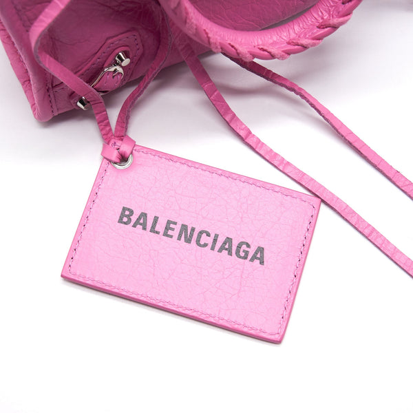 Balenciaga authentic luxury handbag Pink leather craftsmanship