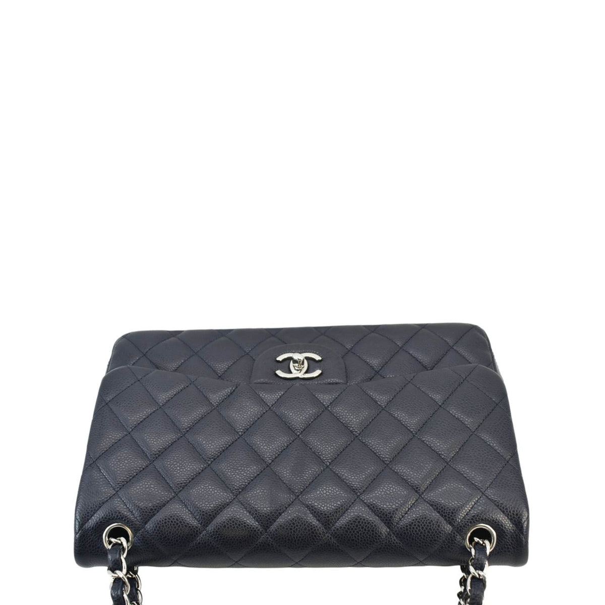 Chanel Bags Chanel Classic Jumbo Double Flap Quilted Caviar Leather Shoulder Bag Navy Blue Premium Designer Shoulder Bag