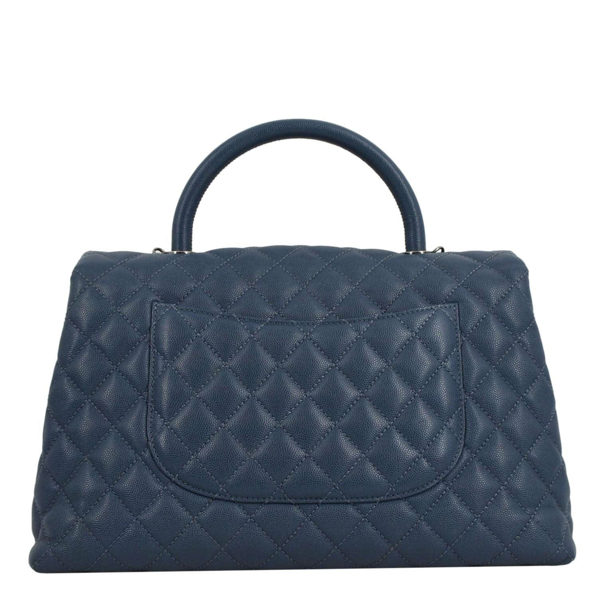 Chanel Bags Chanel Coco Caviar Leather Top Handle Flap Shoulder Bag Blue Premium Designer Shoulder Bag