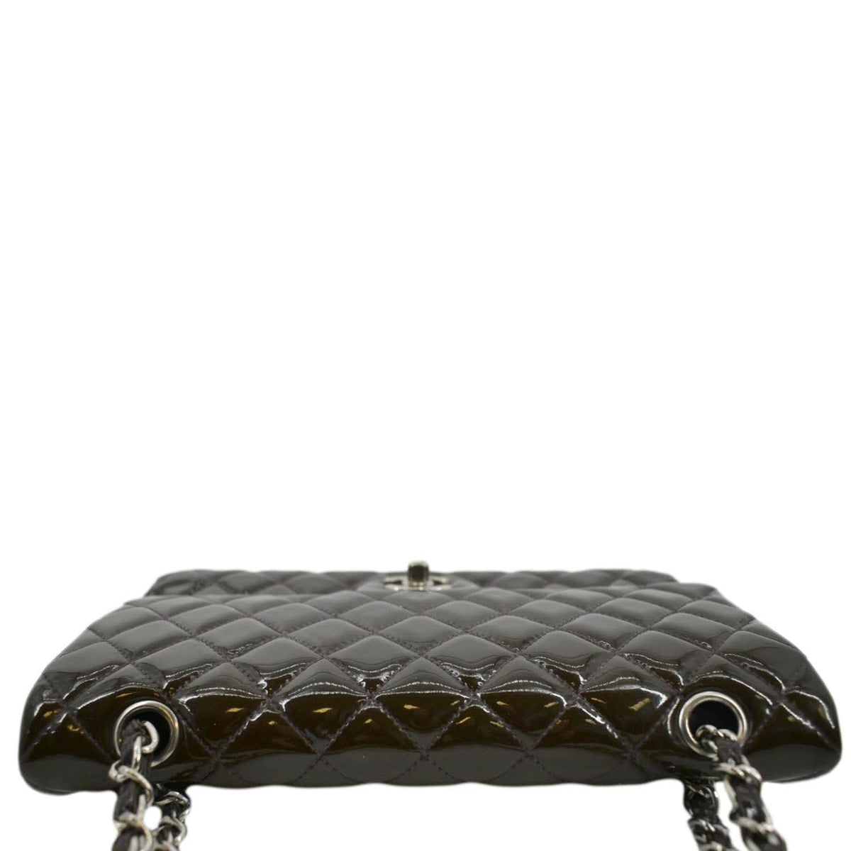 Chanel Bags Chanel Classic Medium Double Flap Patent Leather Shoulder Bag Dark Brown Premium Designer Shoulder Bag