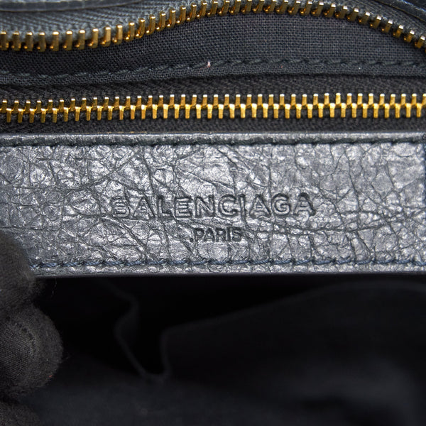 Balenciaga authentic luxury handbag Grey leather craftsmanship
