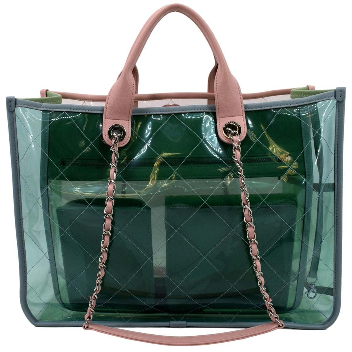 Chanel Bags Chanel Coco Splash Lambskin PVC Quilted Shopping Tote Pink Elegant Everyday Designer Handbag