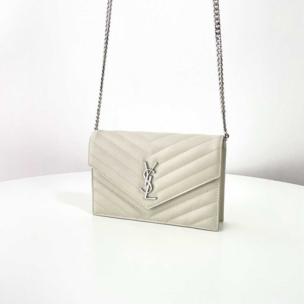 Saint Laurent Wallets- Saint Laurent Cassandre Envelope Wallet On Chain Elegant Everyday Leather Wallet
