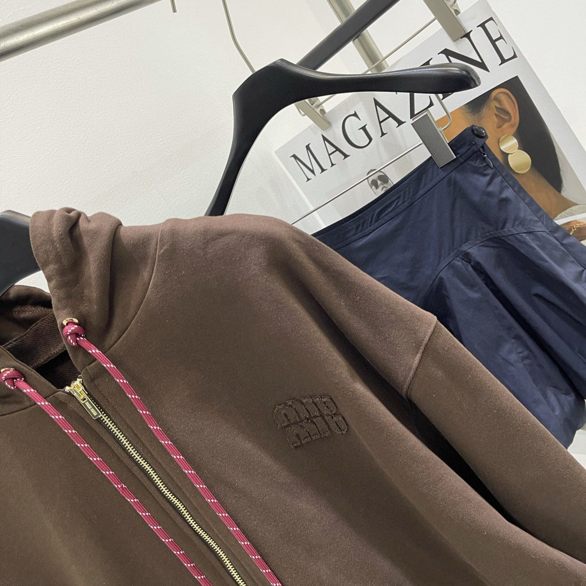Hoodies- Miu M Zip Hoodie Comfortable Luxury Streetwear Hoodie