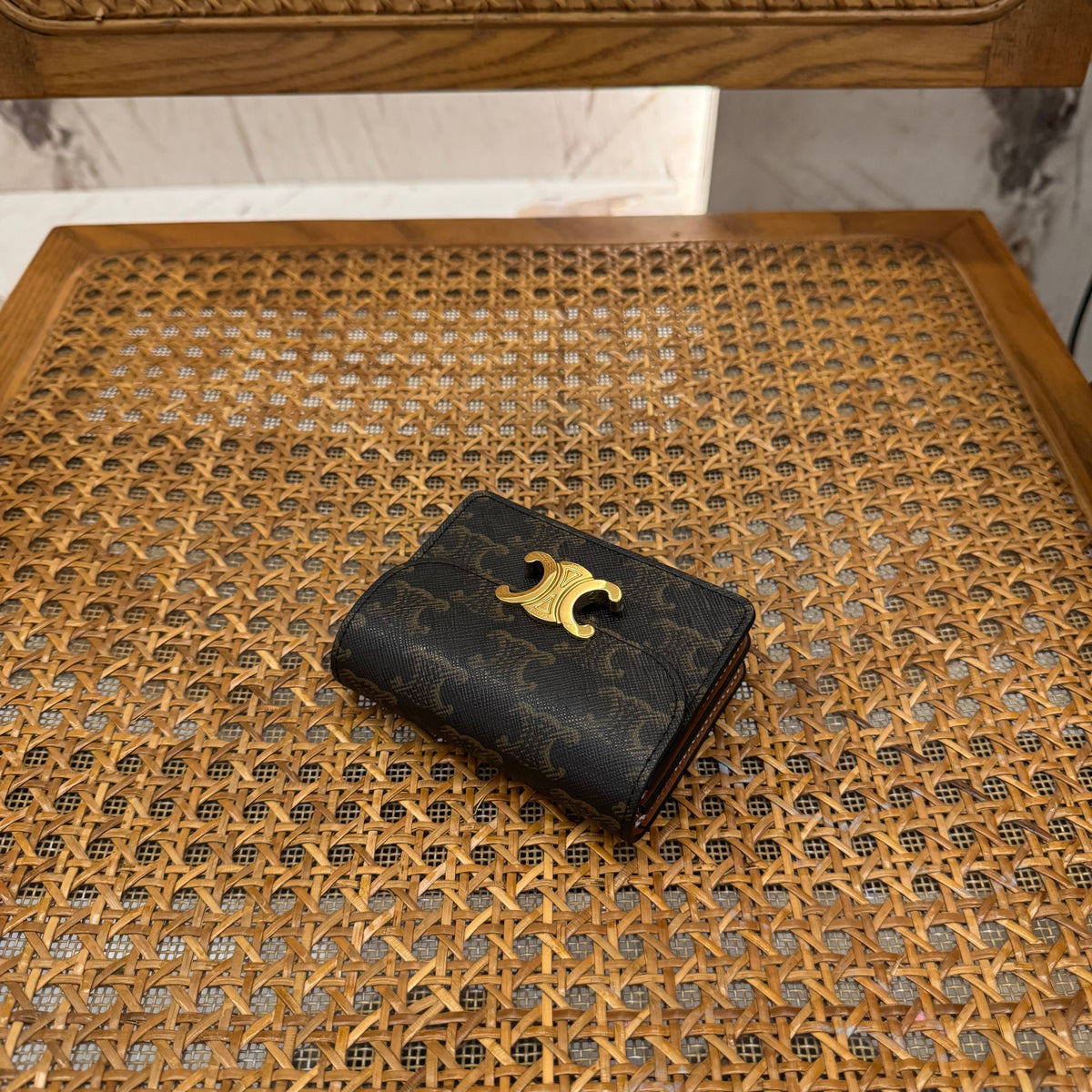 Wallets- Cel Business Card Holder Triomphe Compact Luxury Card Wallet