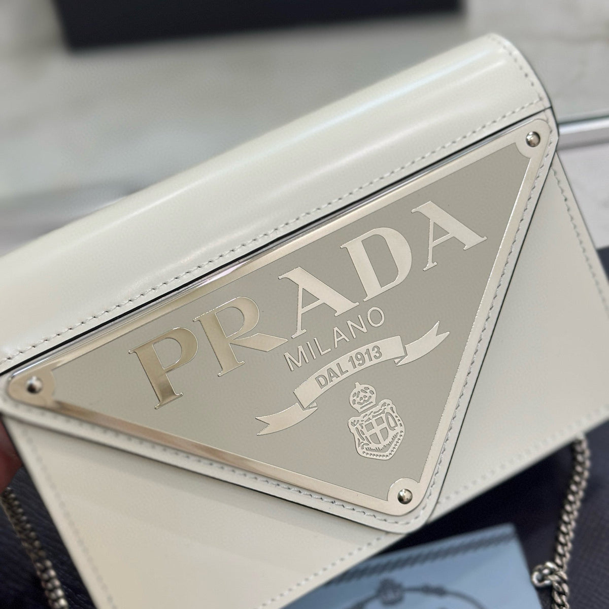 Bags- Pd Triangle Logo Buffed Shoulder Bag Elegant Everyday Designer Handbag