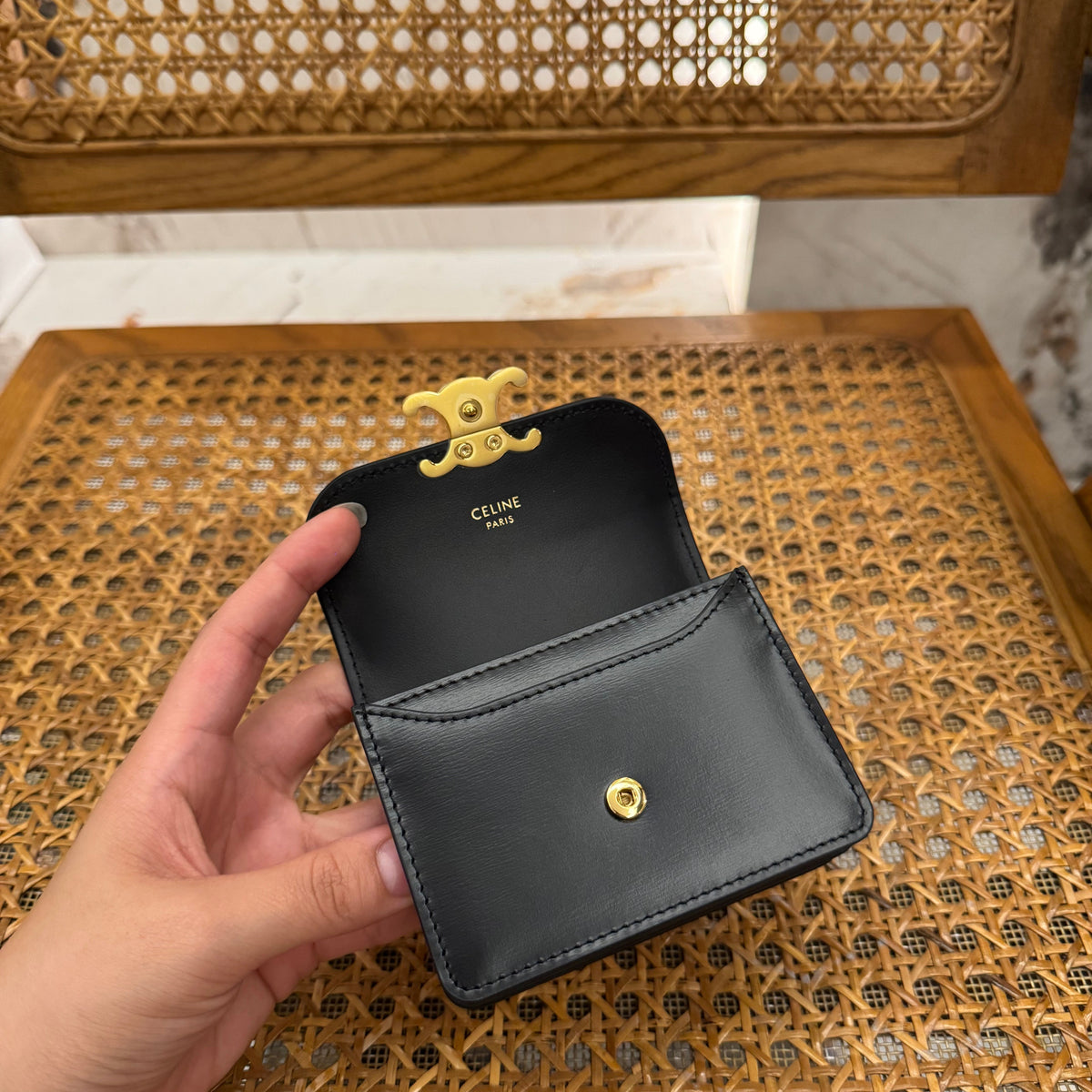 Wallets- Cel Business Card Holder Triomphe Premium Leather Designer Wallet