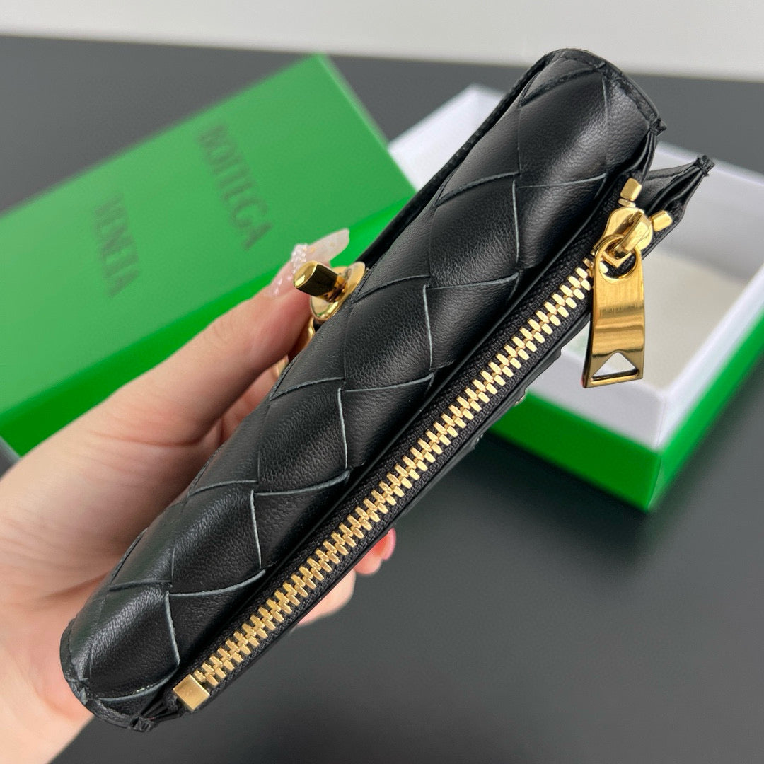 Bottega Veneta Wallets- Bottega Veneta Andiamo Zippered Card Case Compact Luxury Card Wallet