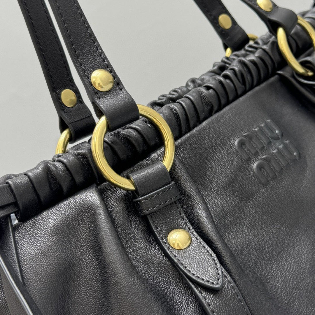 Bags- Miu M Nappa Leather Bag Elegant Everyday Designer Handbag