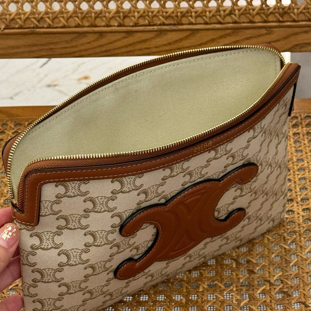 Bags- Cel Small Pouch With Strap Luxury Designer Leather Handbag