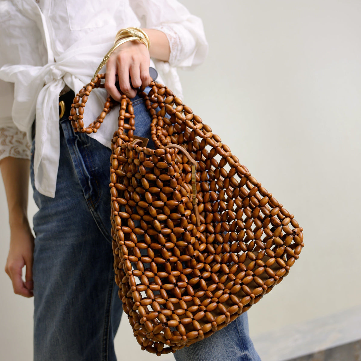 Saint Laurent Bags- Saint Laurent Le 5 A 7 In Wood Bag Premium Designer Shoulder Bag