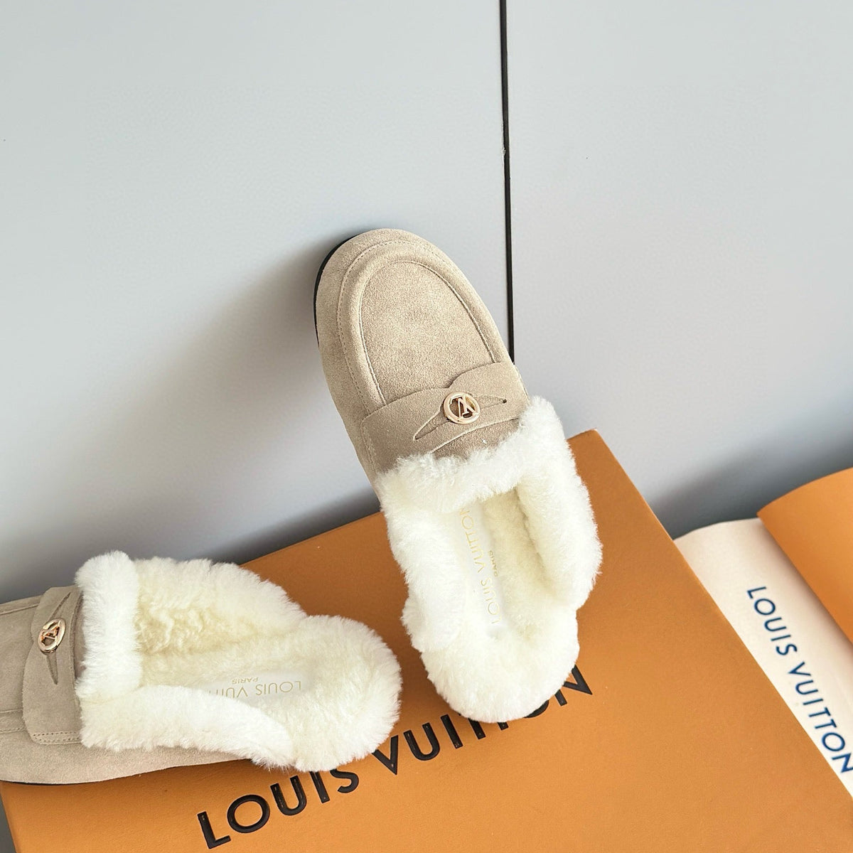 Louis Vuitton Shoes- Louis Vuitton Lou Soho Open Back Loafers Premium Designer Casual Shoes