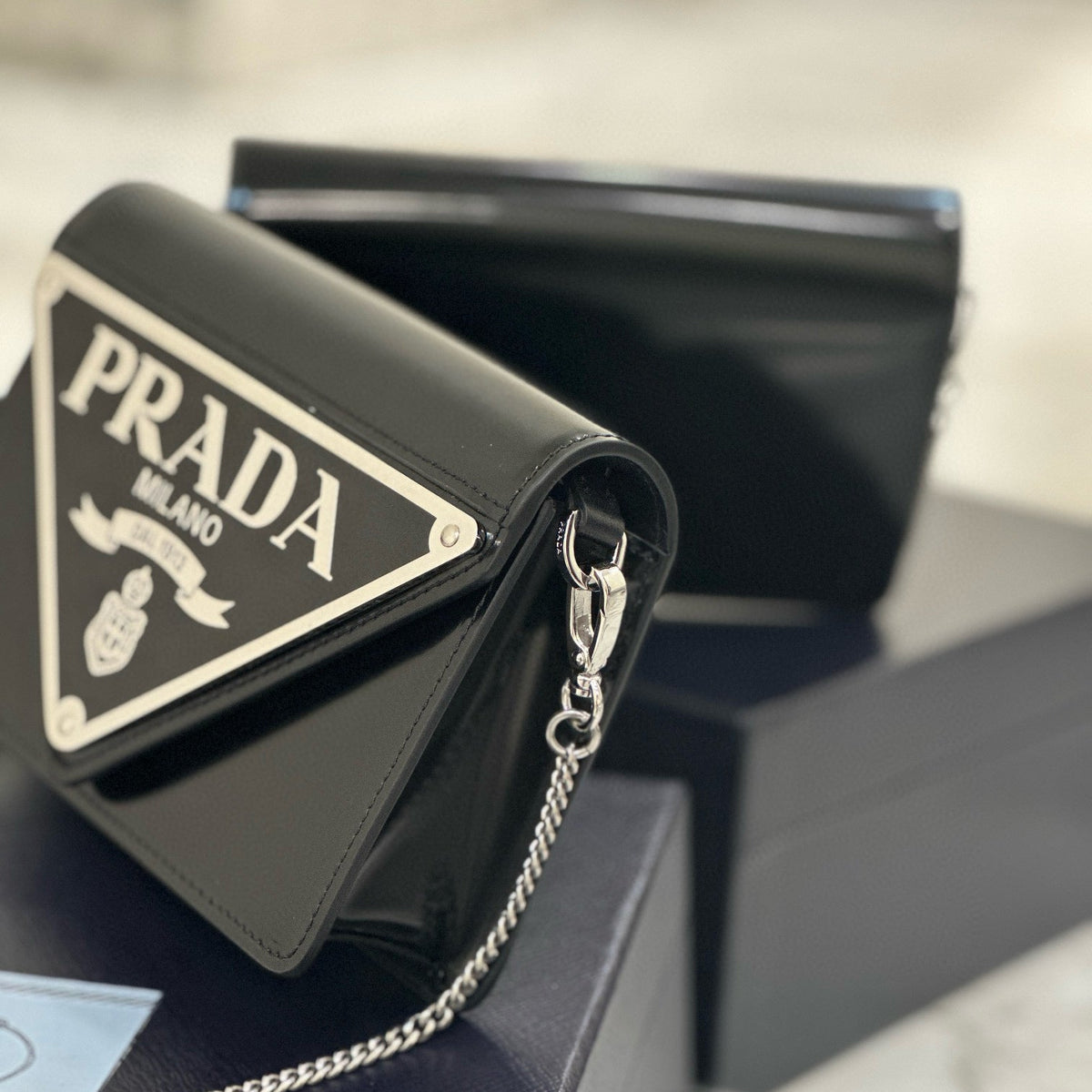 Bags- Pd Triangle Logo Buffed Shoulder Bag Luxury Designer Leather Handbag