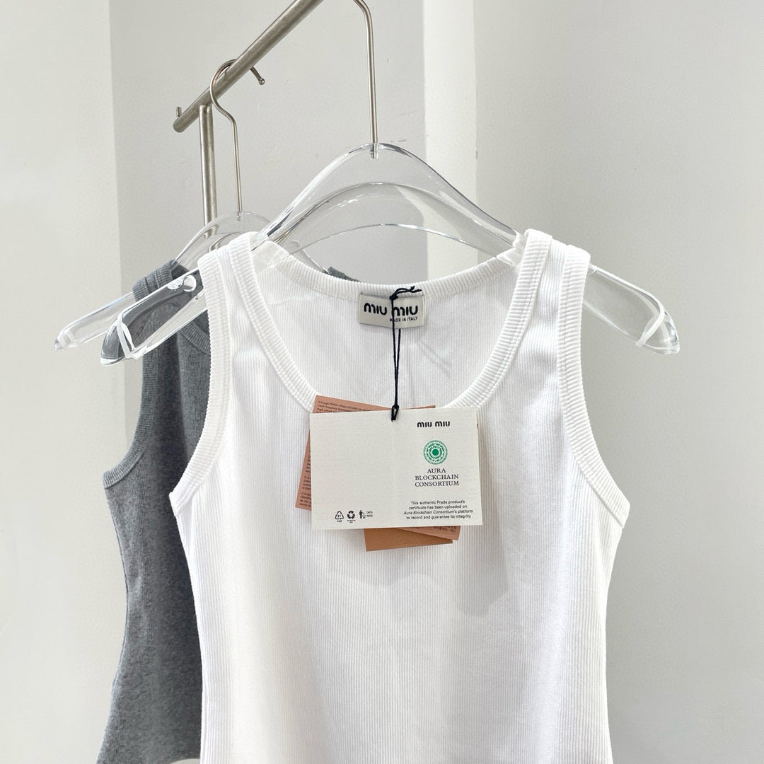 Tops- Miu M Tank Top Premium Designer Casual Top