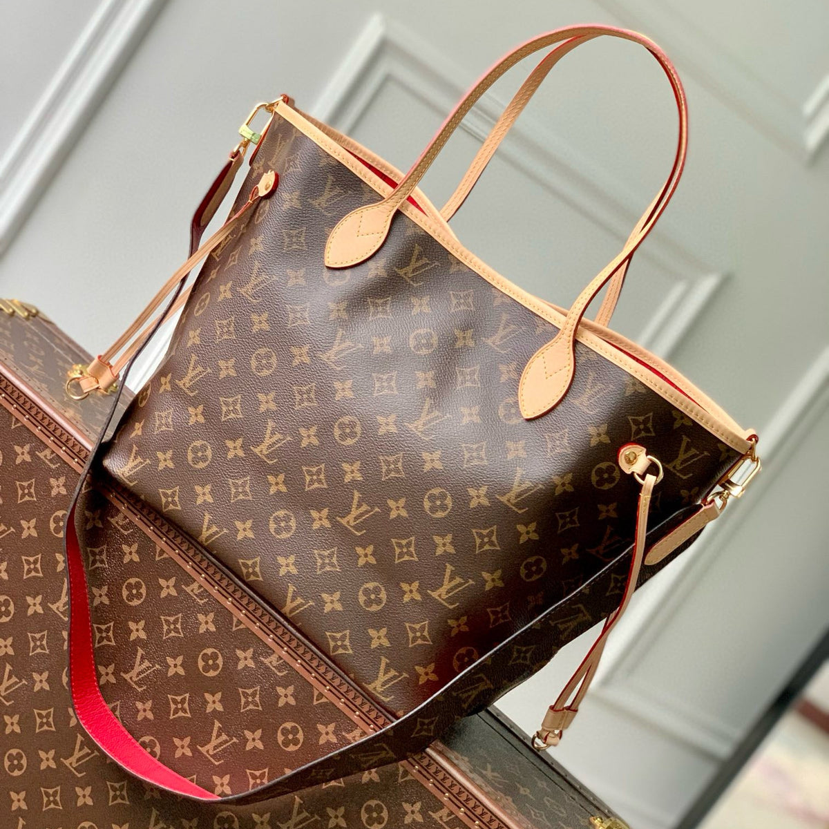 Louis Vuitton Bags- Louis Vuitton Lou Neverfull Inside Out Mm Tote Bag Elegant Everyday Designer Handbag