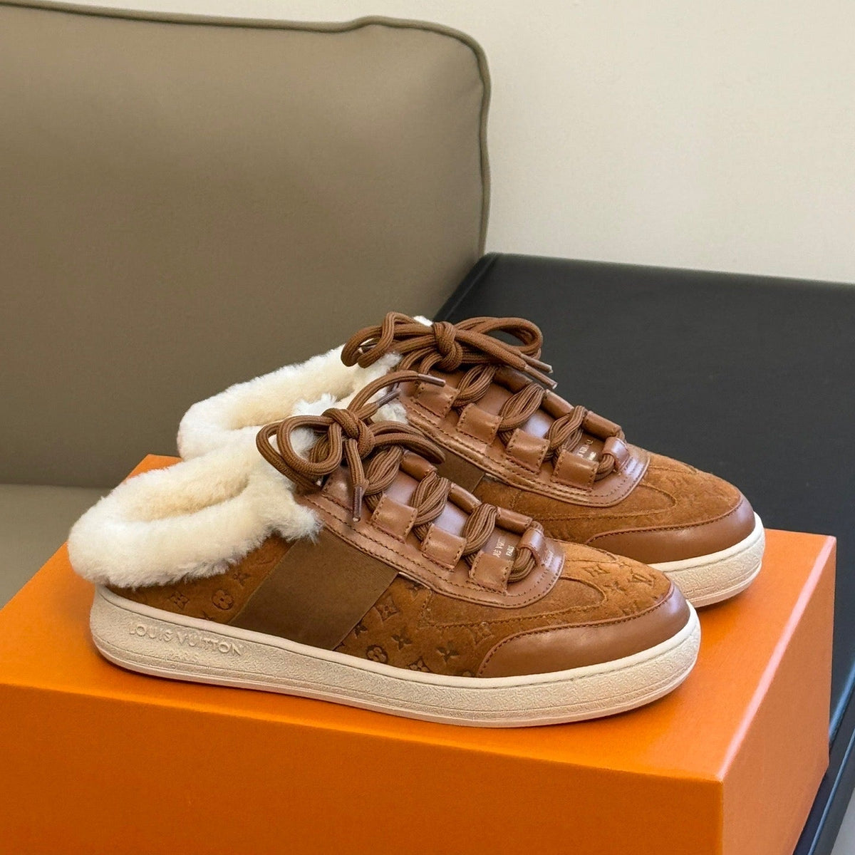 Louis Vuitton Shoes- Louis Vuitton Lou Open Back Sneakers Luxury Lifestyle Designer Footwear