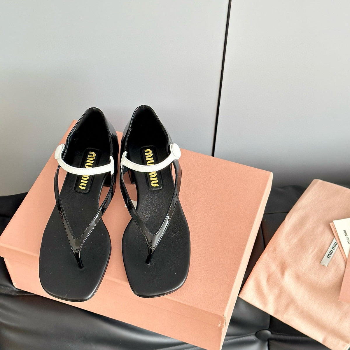 Shoes- Miu M Thong Sandals Comfortable Everyday Designer Shoes