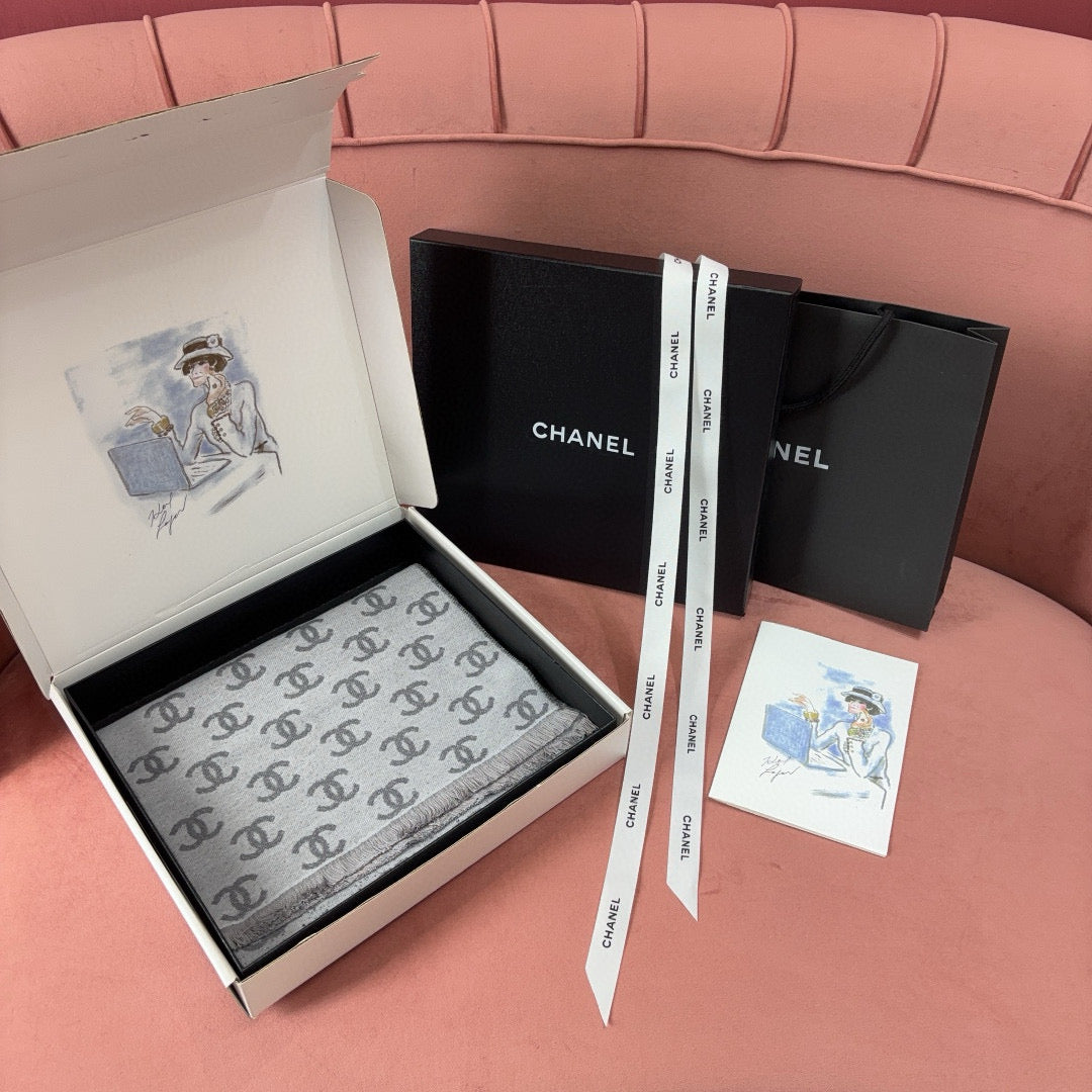 Chanel Scarves- Chanel Scarf Elegant Everyday Designer Scarf