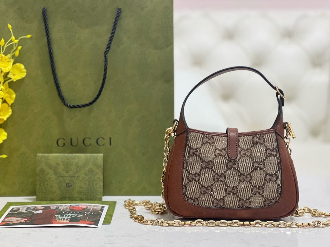 Front view of Gucci Jackie 1961 Crystals Mini Bag premium mini bag