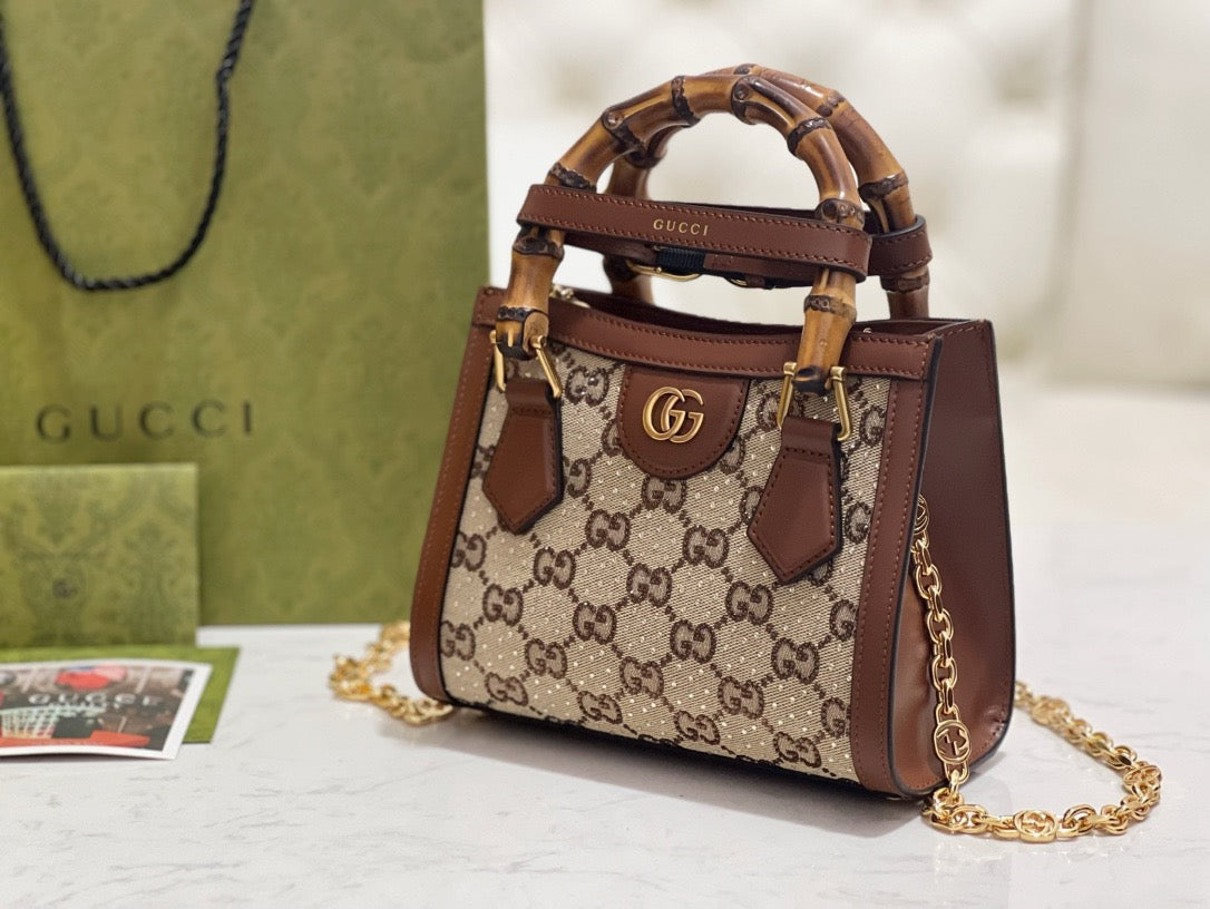 Gucci Bags- Gucci Diana Crystals Small Tote Bag Elegant Everyday Designer Handbag