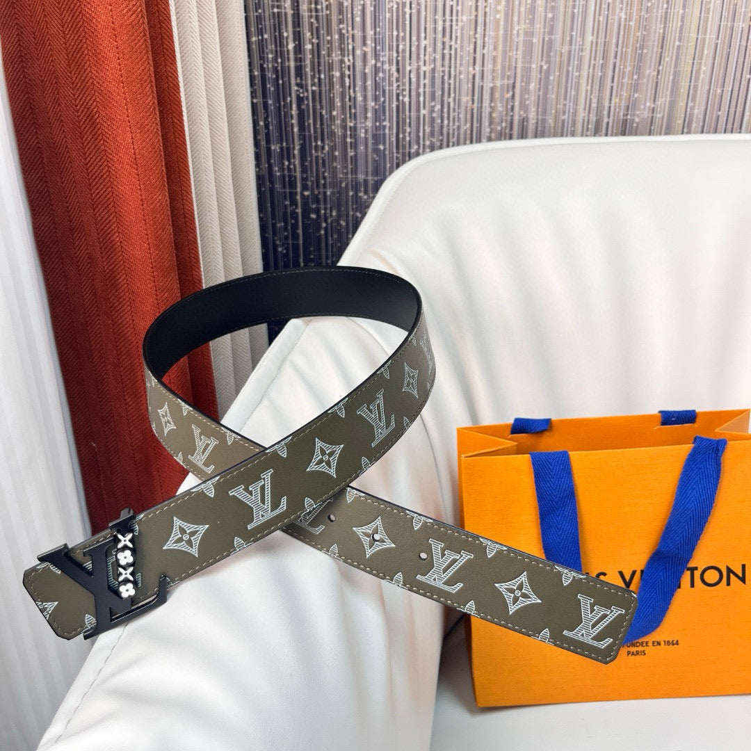 Louis Vuitton Belts- Louis Vuitton Lou Belt 4.0 Cm Premium Leather Designer Belt