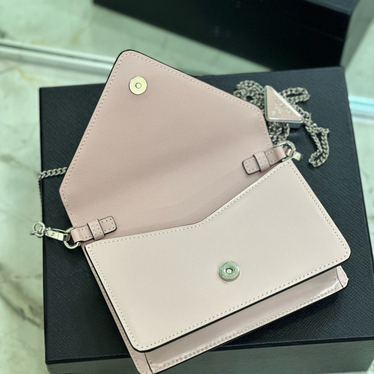 Bags- Pd Triangle Logo Buffed Shoulder Bag Elegant Everyday Designer Handbag
