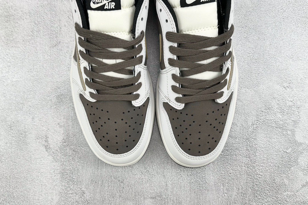 Jordan Shoes- Jordan Travis S x Jordan 1 Low Reverse Mocha Premium Designer Casual Shoes