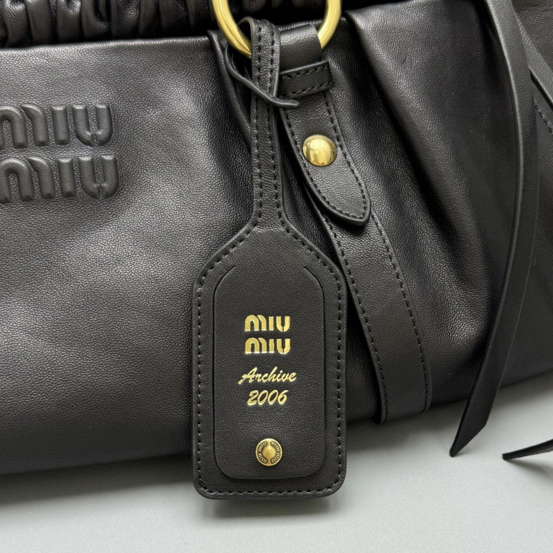Bags- Miu M Nappa Leather Bag Elegant Everyday Designer Handbag