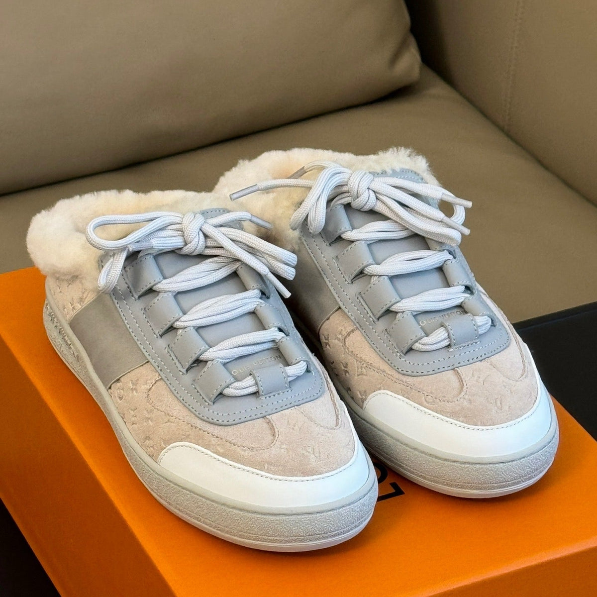 Louis Vuitton Shoes- Louis Vuitton Lou Open Back Sneakers Premium Designer Casual Shoes