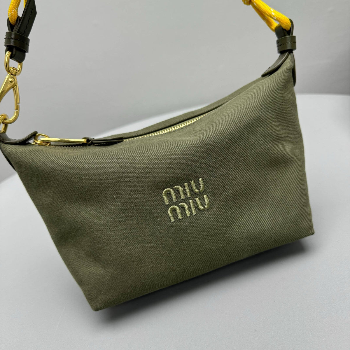 Bags- Miu M Gabardine Pouch Luxury Designer Leather Handbag