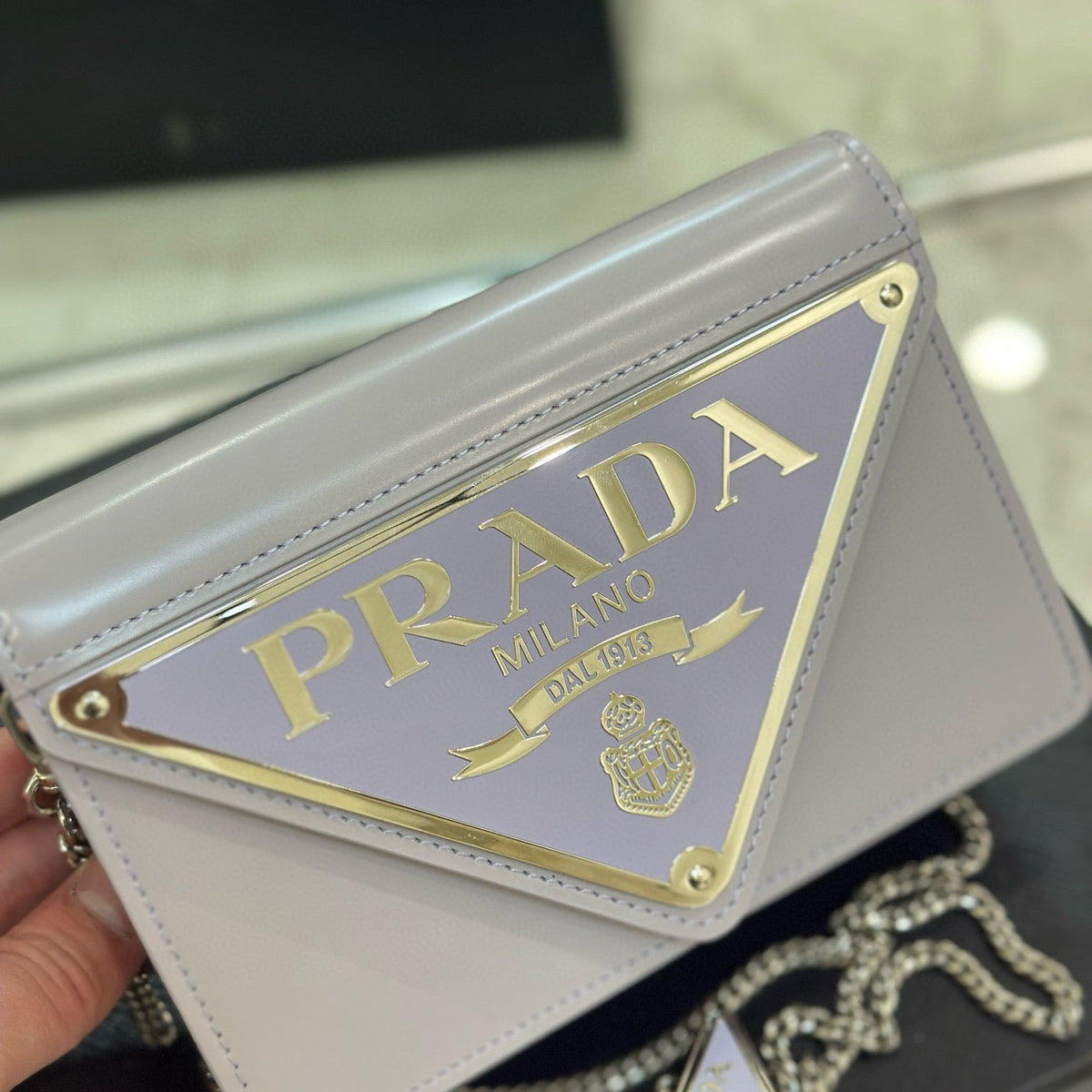 Bags- Pd Triangle Logo Buffed Shoulder Bag Elegant Everyday Designer Handbag
