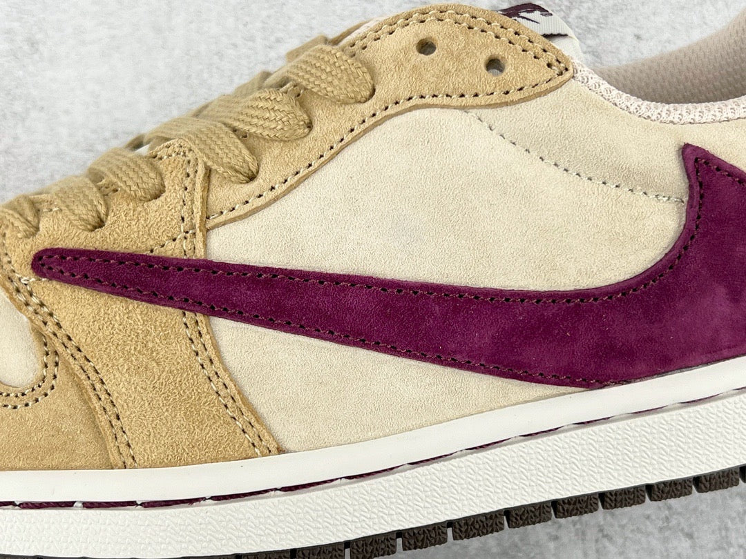 Jordan Shoes- Jordan Travis S x Jordan 1 Low Premium Designer Casual Shoes