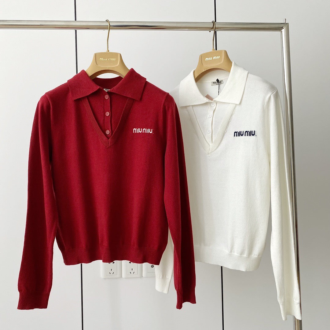 Sweaters- Miu M Jumper Luxury Designer Knit Sweater