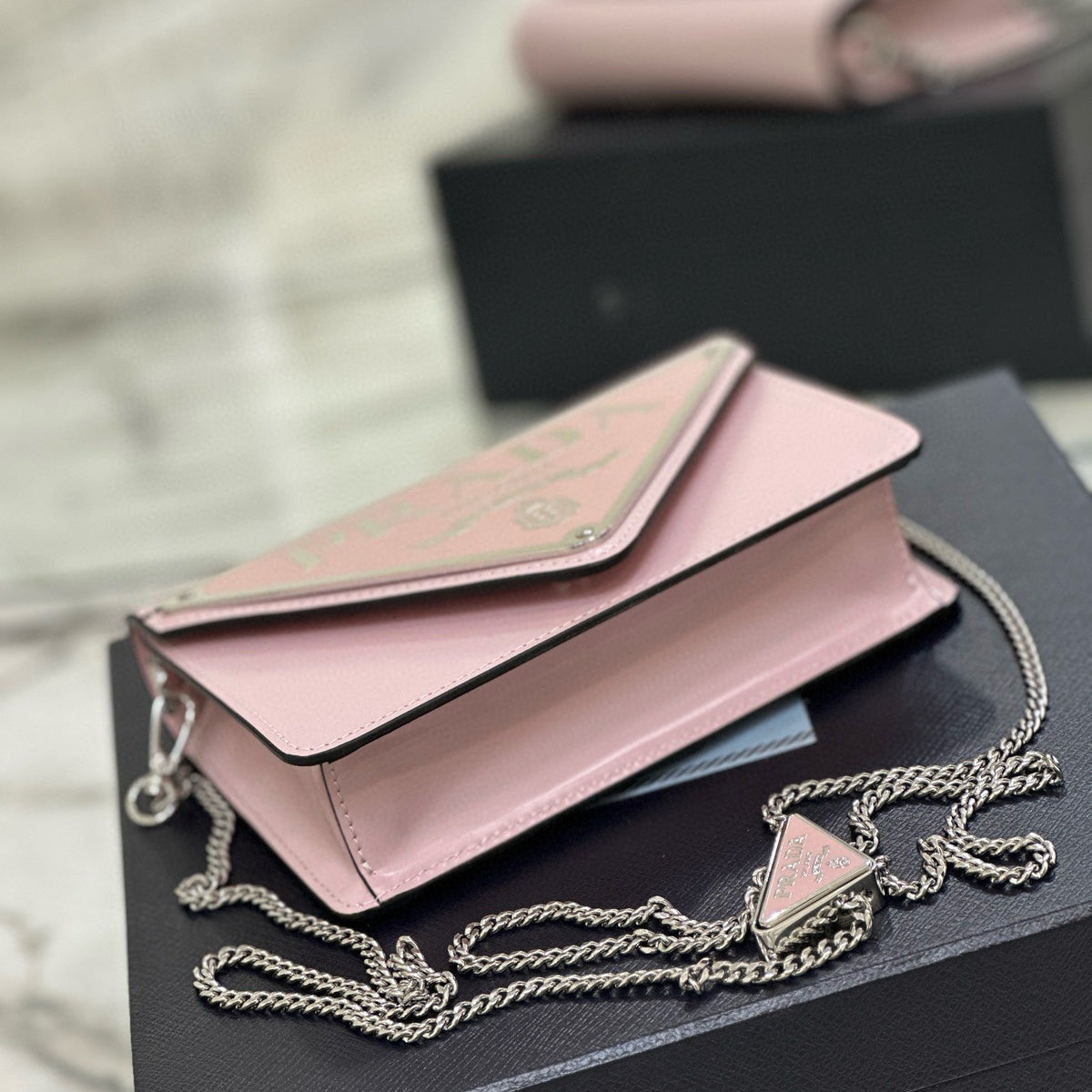 Bags- Pd Triangle Logo Buffed Shoulder Bag Elegant Everyday Designer Handbag