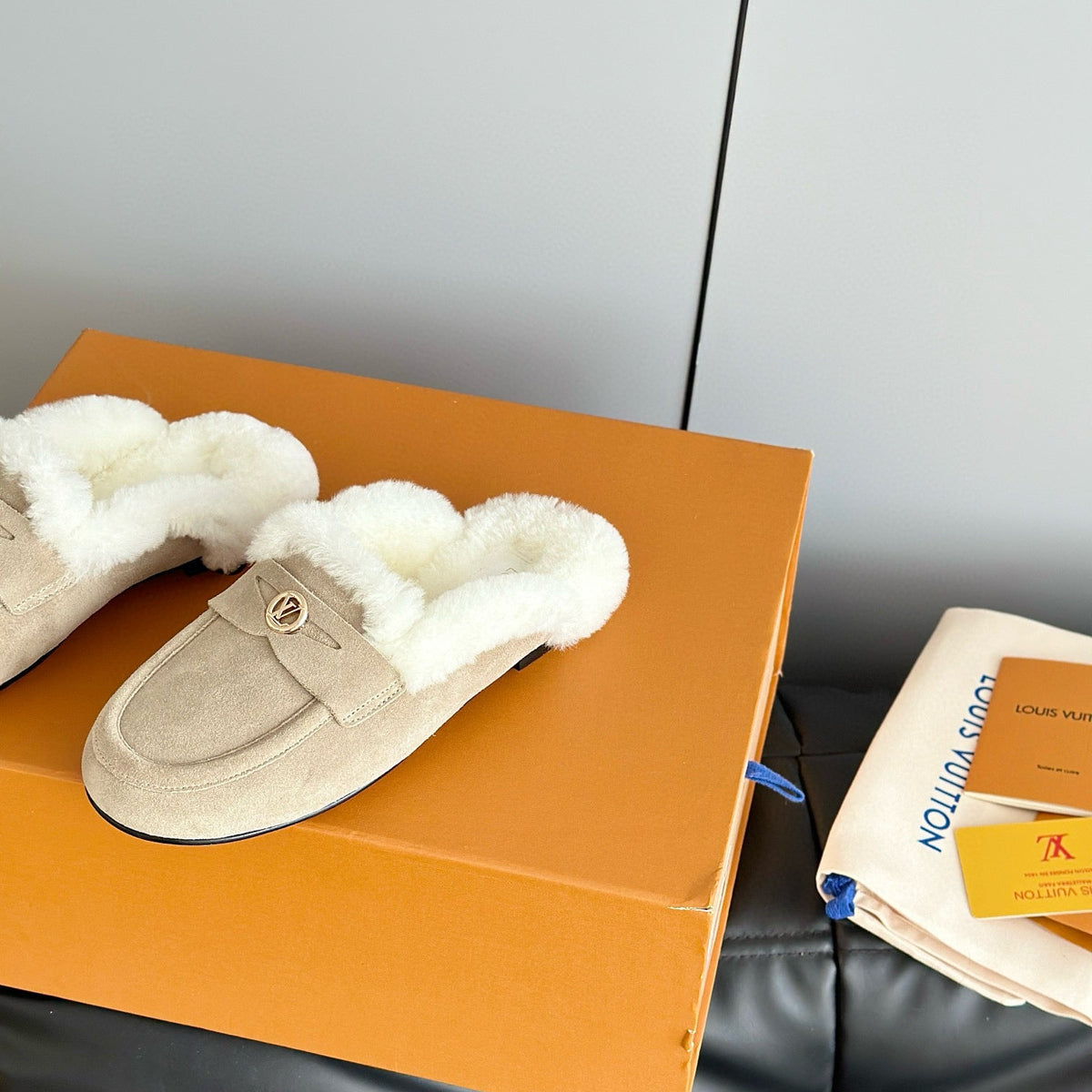 Louis Vuitton Shoes- Louis Vuitton Lou Soho Open Back Loafers Premium Designer Casual Shoes