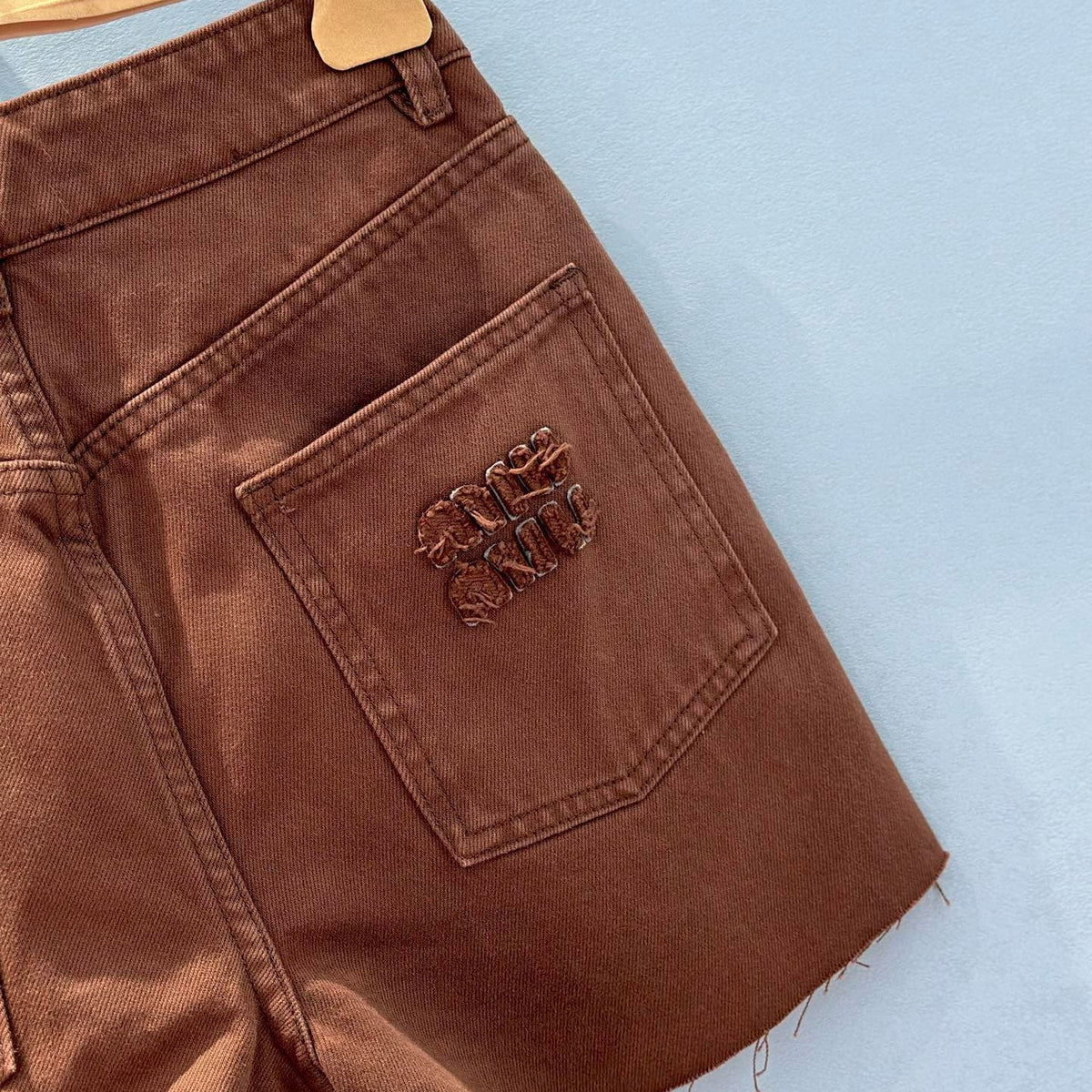 Jeans- Miu M Denim Shorts Premium Designer Denim Jeans