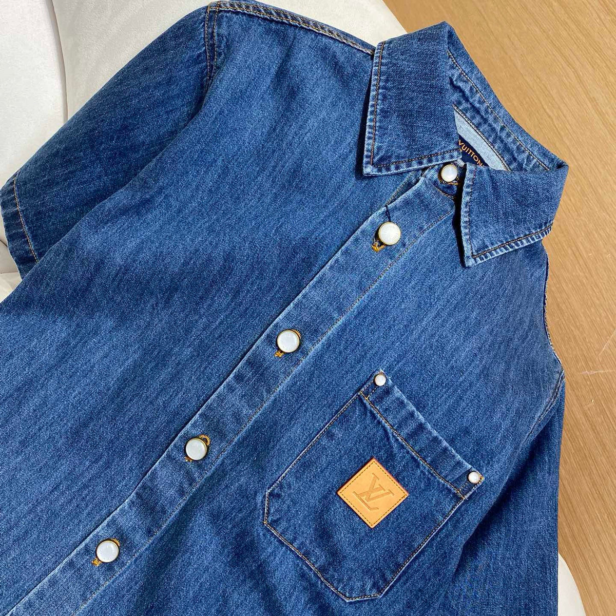 Louis Vuitton Tops- Louis Vuitton Lou Denim Shirt Elegant Everyday Designer Top
