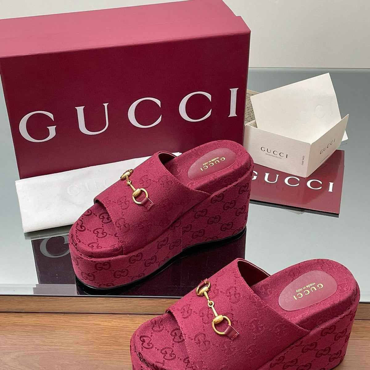 Gucci Shoes- Gucci Wedge Sandals Luxury Lifestyle Designer Footwear