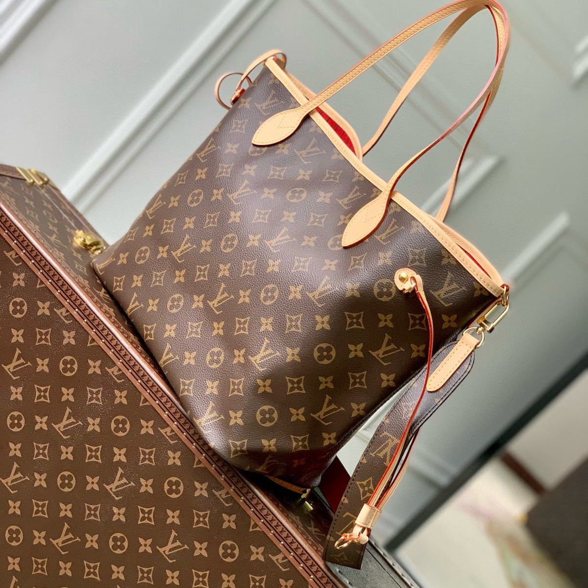 Louis Vuitton Bags- Louis Vuitton Lou Neverfull Inside Out Mm Tote Bag Elegant Everyday Designer Handbag