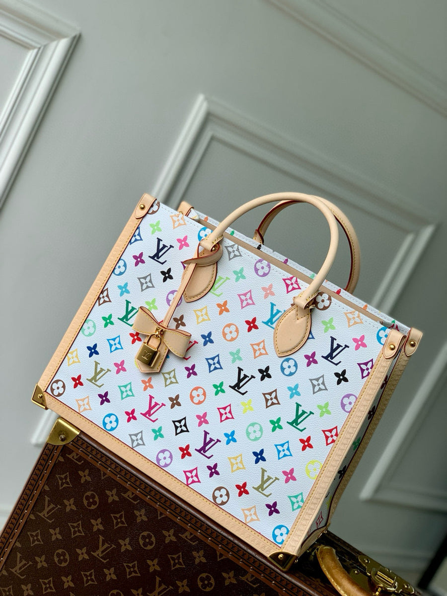 Louis Vuitton Bags- Louis Vuitton Lou x Murakami Onthego Mm Bag Elegant Everyday Designer Handbag