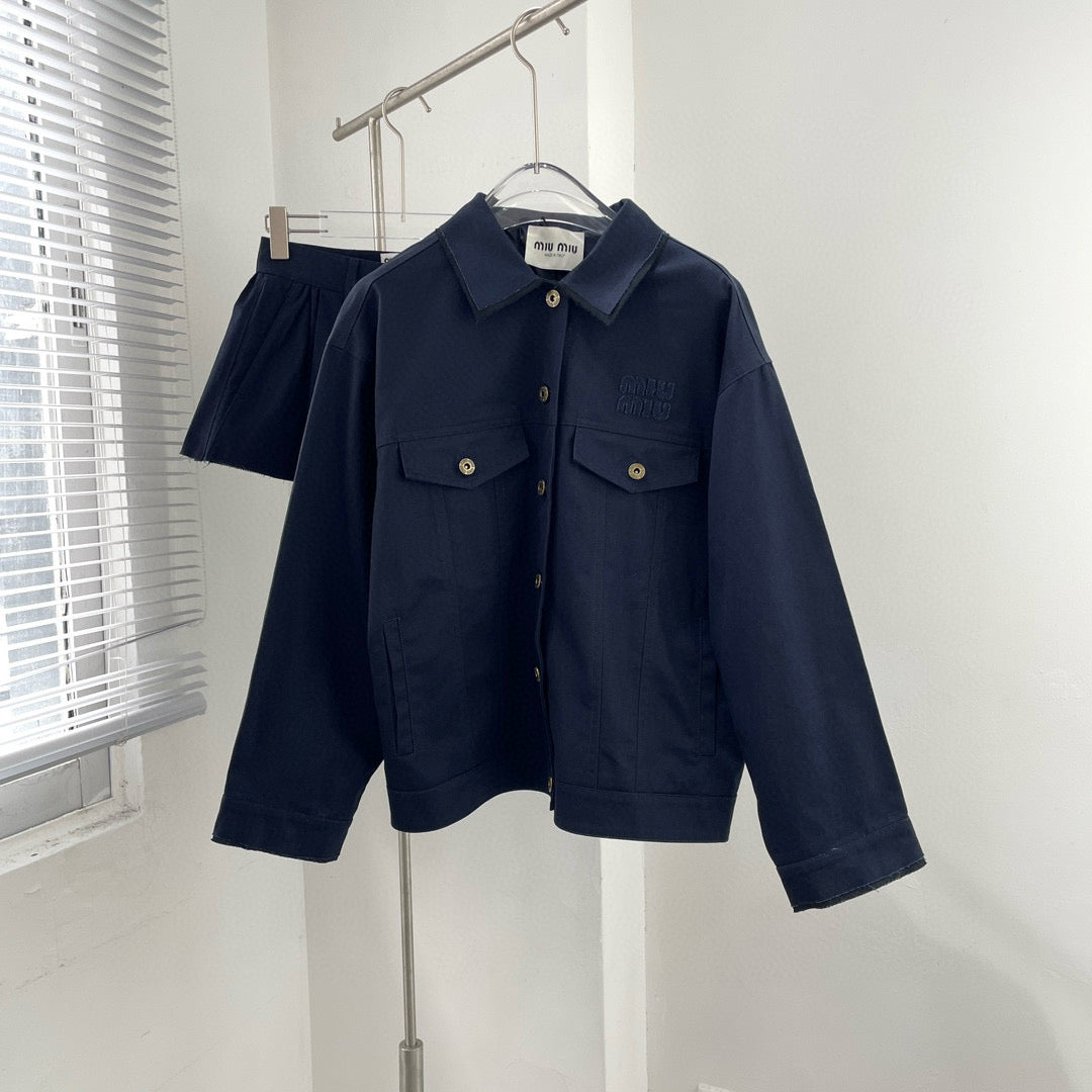 Jackets- Miu M Denim Jacket Luxury Designer Outerwear Jacket