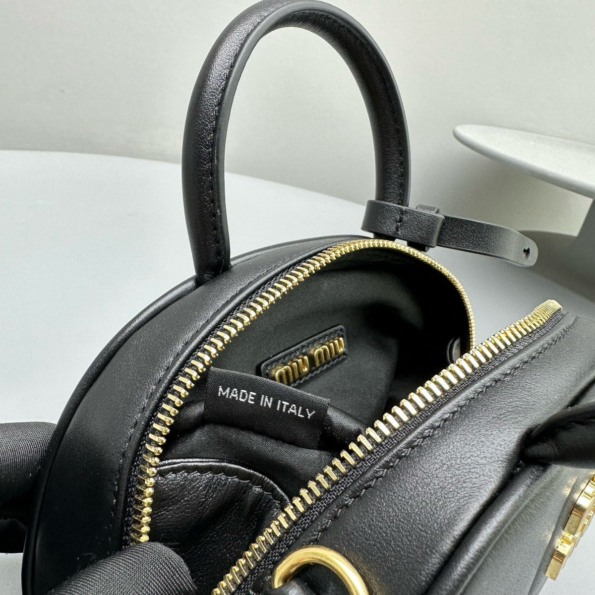 Bags- Miu M Leather Top Handle Bag Luxury Designer Leather Handbag