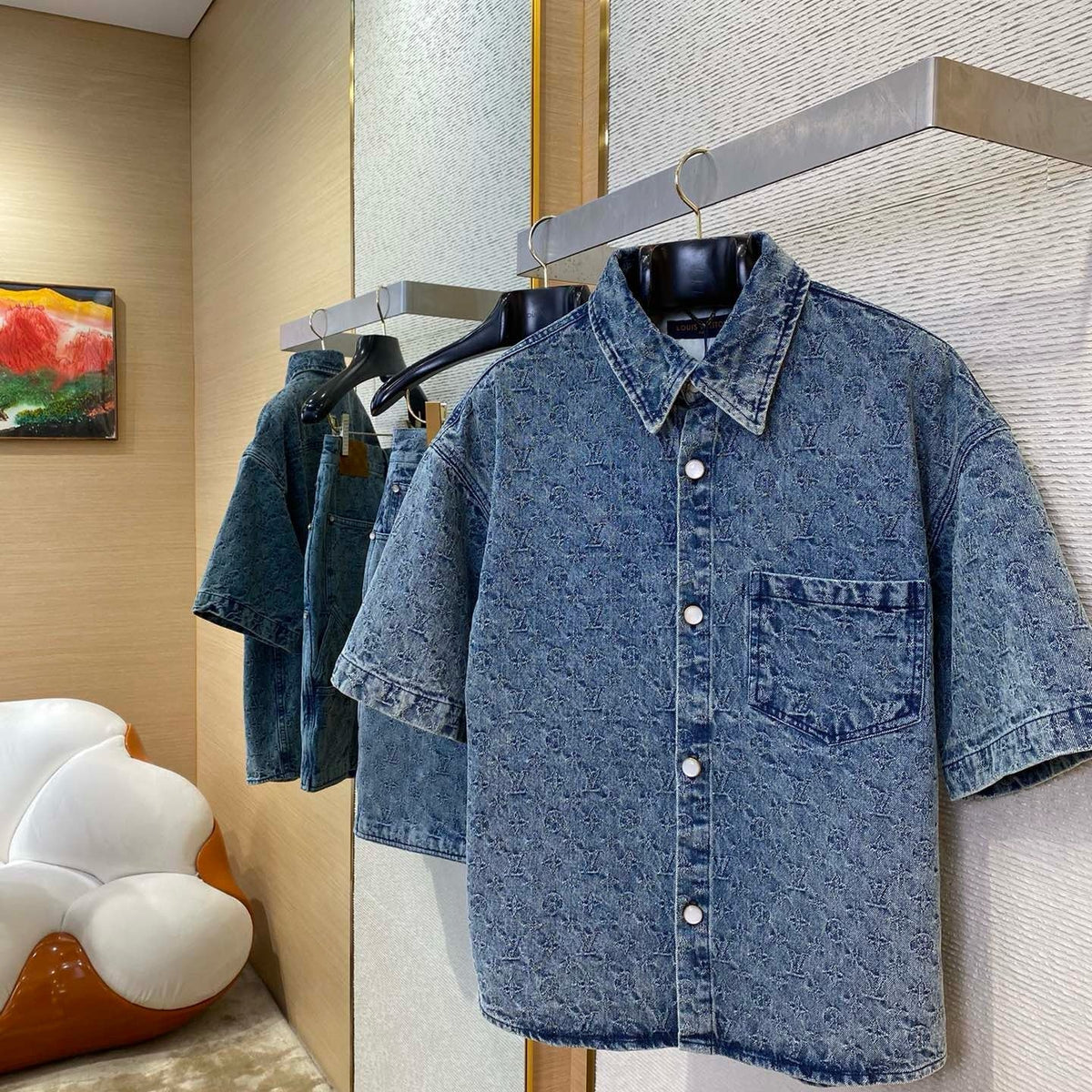 Louis Vuitton Tops- Louis Vuitton Lou Denim Shirt Premium Designer Casual Top