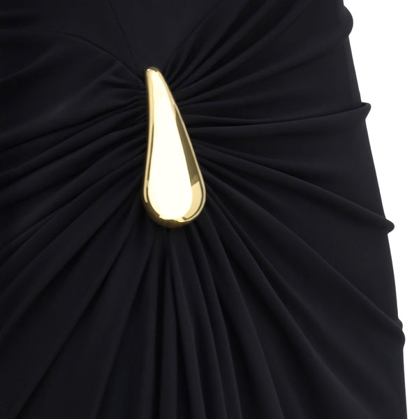 Bottega Veneta Dresses? Bottega Veneta Women Draped Jersey Dress Luxury Party Occasion Dress
